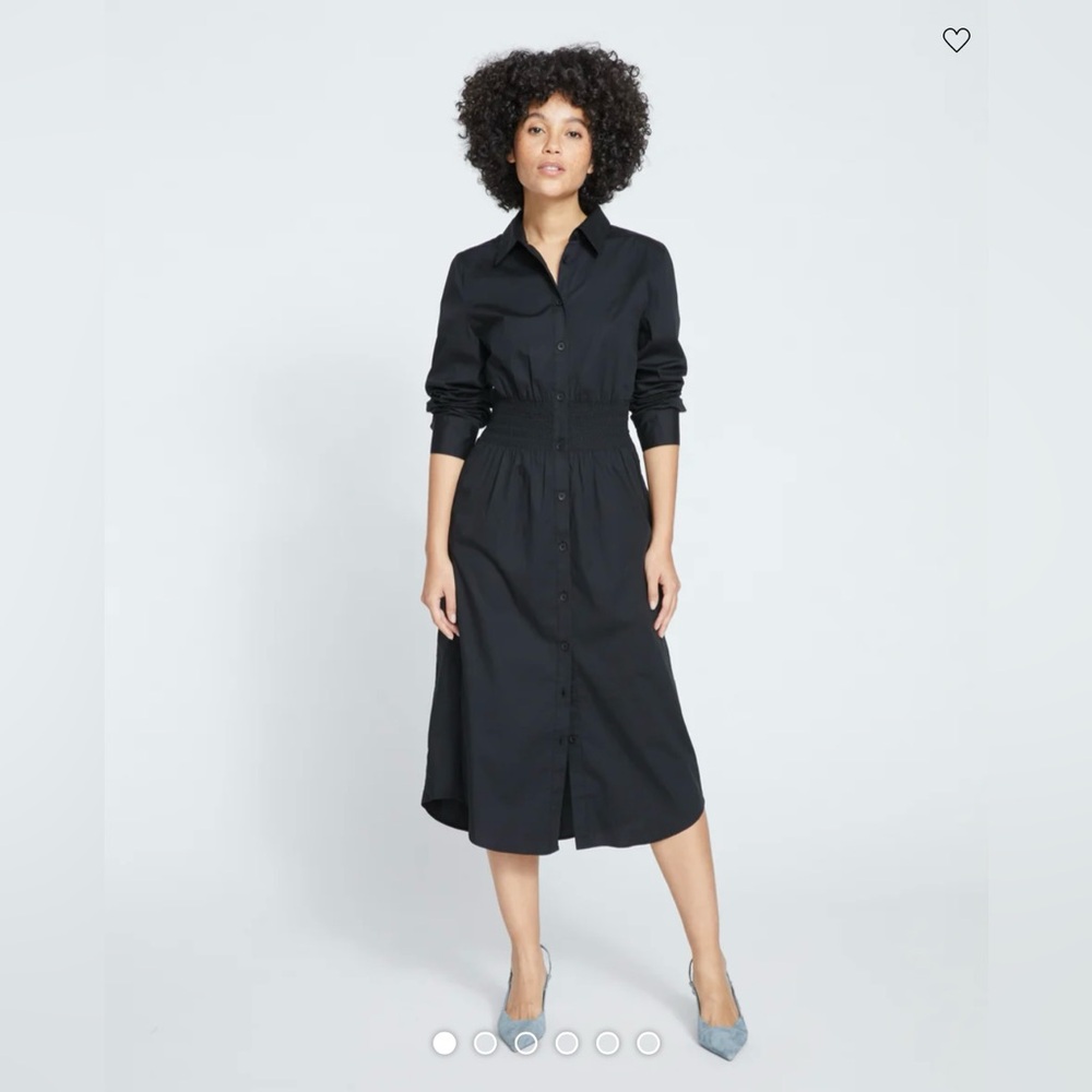 Hamptons Smocked Shirtdress black size 10-12 (Universal Standard XS) runs big